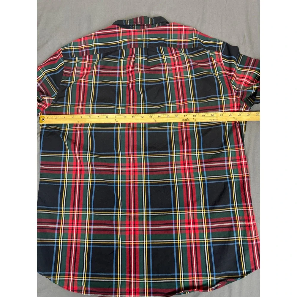 J. Crew Mens XL Slim Secret Wash Organic Cotton Stretch Plaid Button Down Shirt